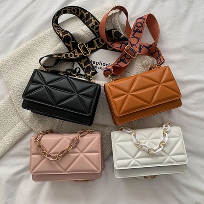 Quilted Crossbody Handbag Chain Strap Womens Fashion Shoulder Bag