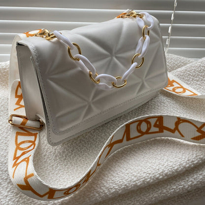Quilted Crossbody Handbag Chain Strap Womens Fashion Shoulder Bag