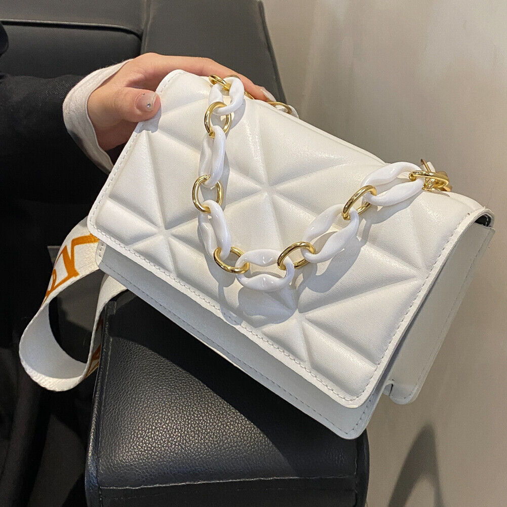 Quilted Crossbody Handbag Chain Strap Womens Fashion Shoulder Bag