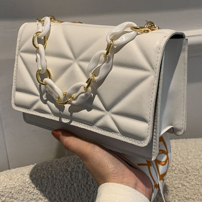 Quilted Crossbody Handbag Chain Strap Womens Fashion Shoulder Bag