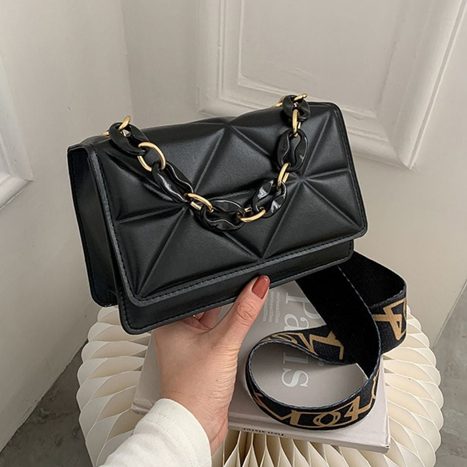 Quilted Crossbody Handbag Chain Strap Womens Fashion Shoulder Bag