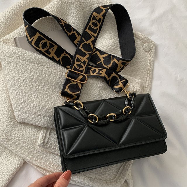 Quilted Crossbody Handbag Chain Strap Womens Fashion Shoulder Bag