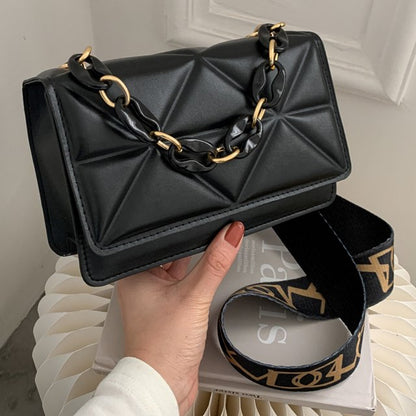 Quilted Crossbody Handbag Chain Strap Womens Fashion Shoulder Bag