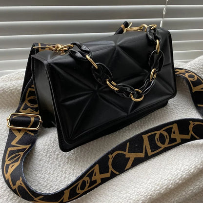 Quilted Crossbody Handbag Chain Strap Womens Fashion Shoulder Bag