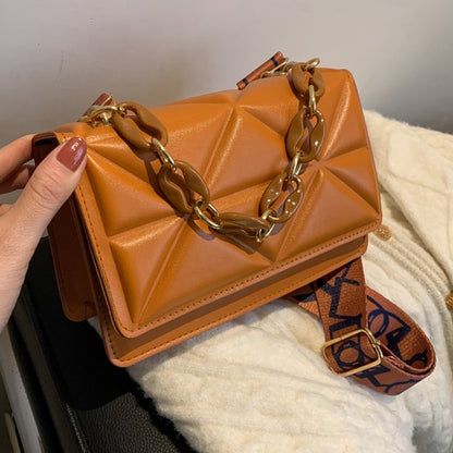 Quilted Crossbody Handbag Chain Strap Womens Fashion Shoulder Bag