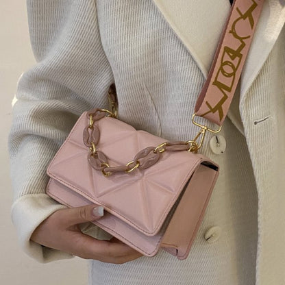 Quilted Crossbody Handbag Chain Strap Womens Fashion Shoulder Bag
