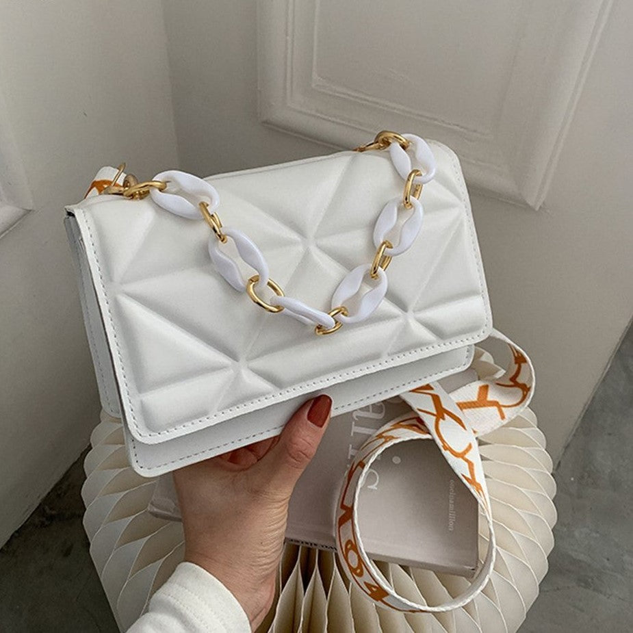 Quilted Crossbody Handbag Chain Strap Womens Fashion Shoulder Bag
