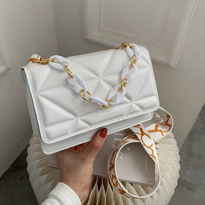 Quilted Crossbody Handbag Chain Strap Womens Fashion Shoulder Bag