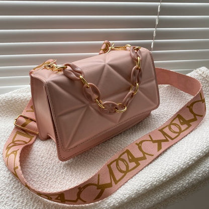 Quilted Crossbody Handbag Chain Strap Womens Fashion Shoulder Bag
