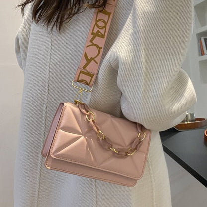 Quilted Crossbody Handbag Chain Strap Womens Fashion Shoulder Bag