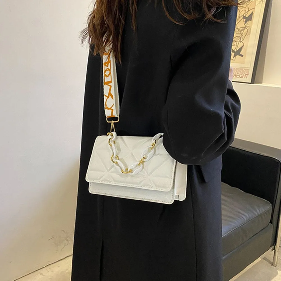 Quilted Crossbody Handbag Chain Strap Womens Fashion Shoulder Bag