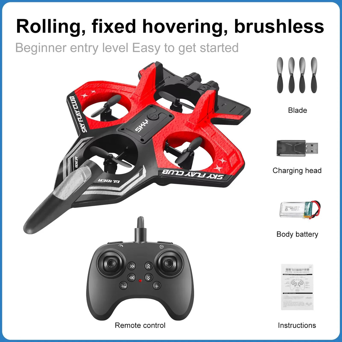 RC Foam Glider Plane LED Gyroscope Remote Control Aircraft Toy