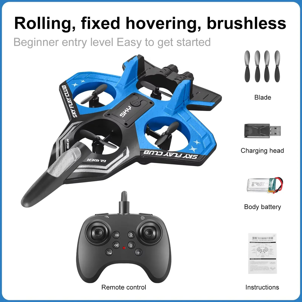 RC Foam Glider Plane LED Gyroscope Remote Control Aircraft Toy
