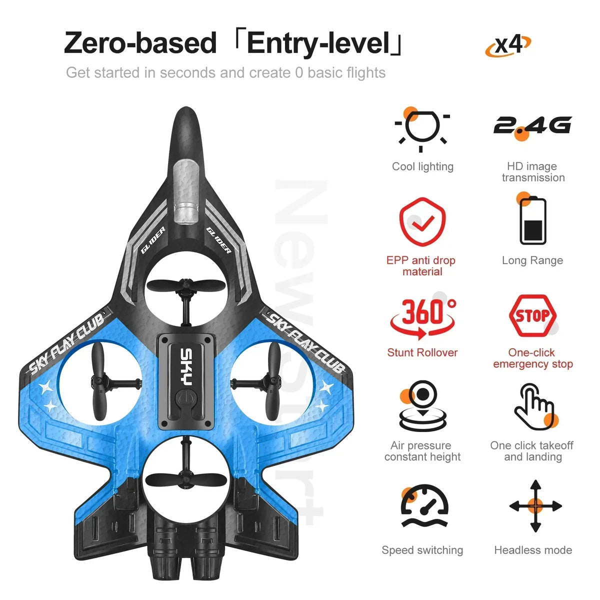 RC Foam Glider Plane LED Gyroscope Remote Control Aircraft Toy