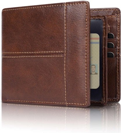 RFID Blocking Leather Bifold Wallet Mens Card Holder Cash Wallet