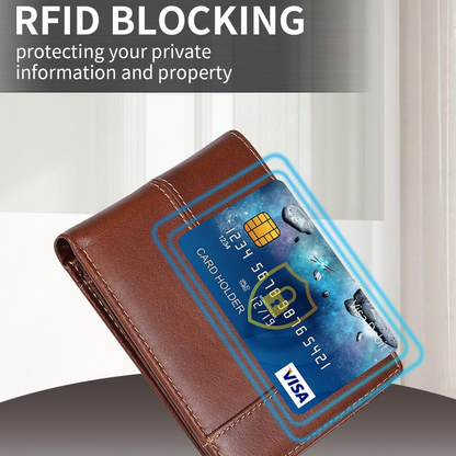 RFID Blocking Leather Bifold Wallet Mens Card Holder Cash Wallet