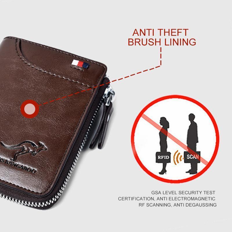RFID Blocking Leather Wallet with Card Protection