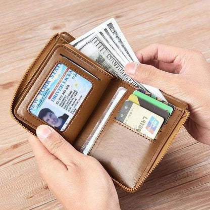 RFID Blocking Leather Wallet with Card Protection