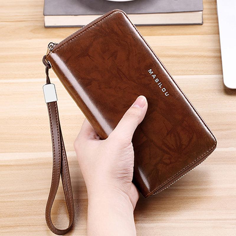 RFID Blocking Long Wallet Unisex PU Leather Card Holder