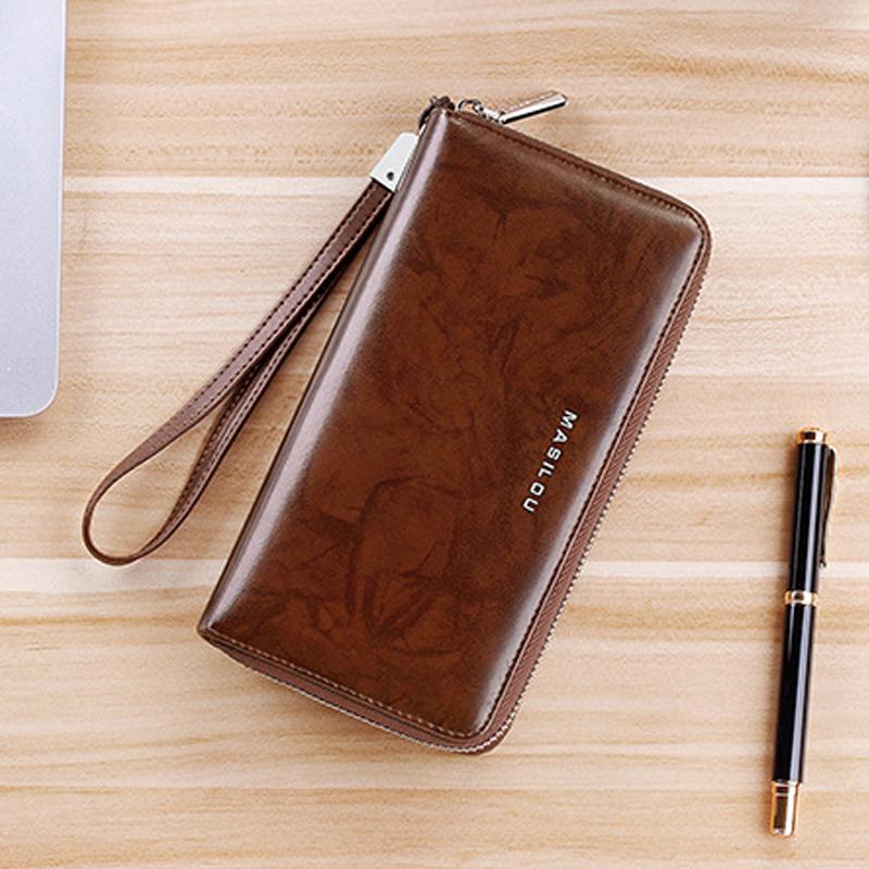 RFID Blocking Long Wallet Unisex PU Leather Card Holder