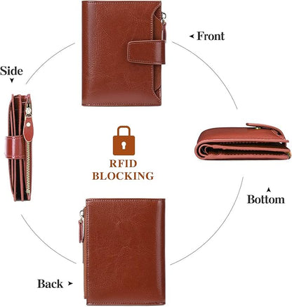 RFID Blocking Wallet Compact Card Holder Coin Purse