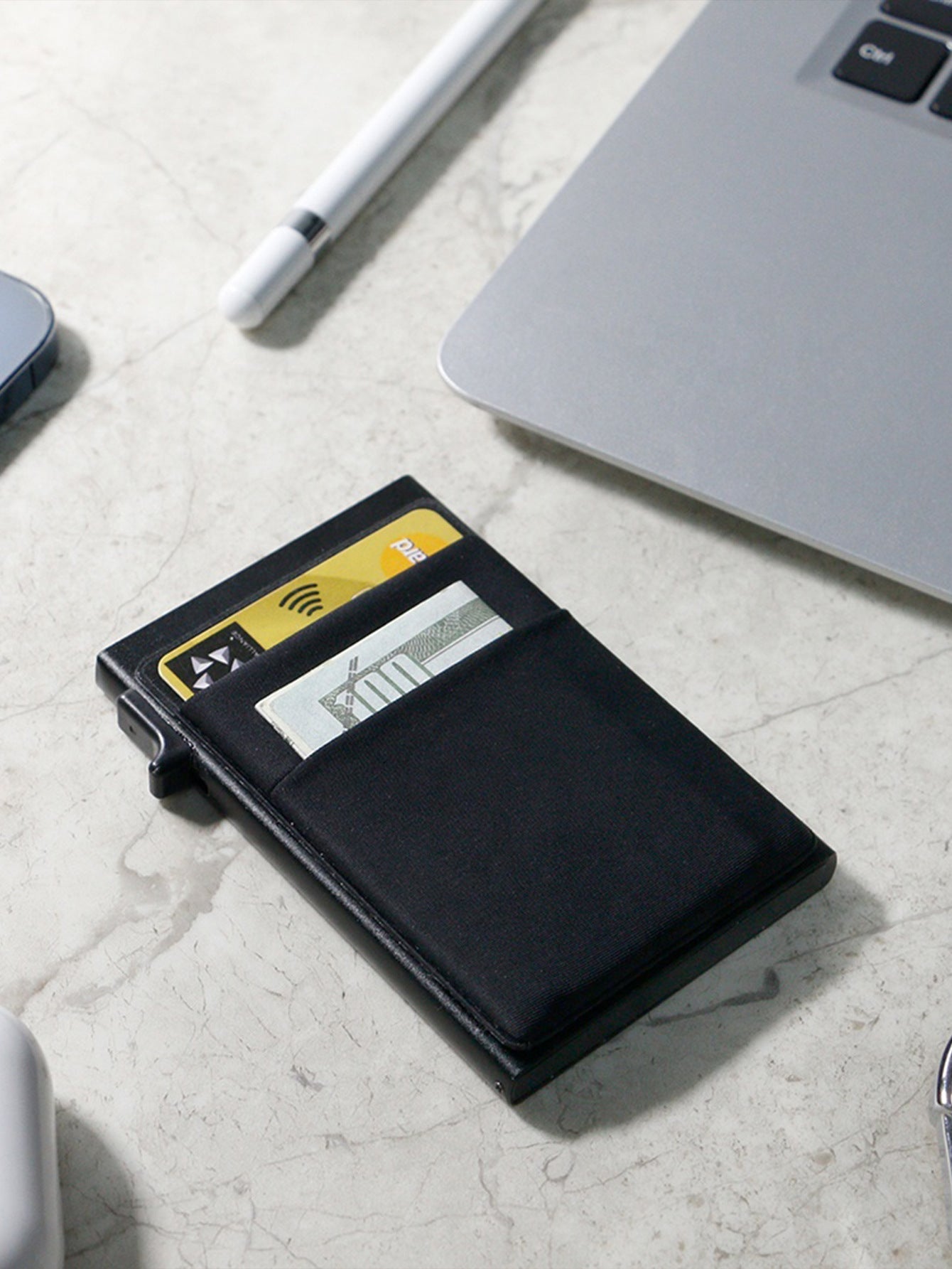 RFID Credit Card Holder Slim Mini Metal Wallet for Men