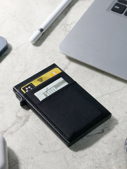 RFID Credit Card Holder Slim Mini Metal Wallet for Men