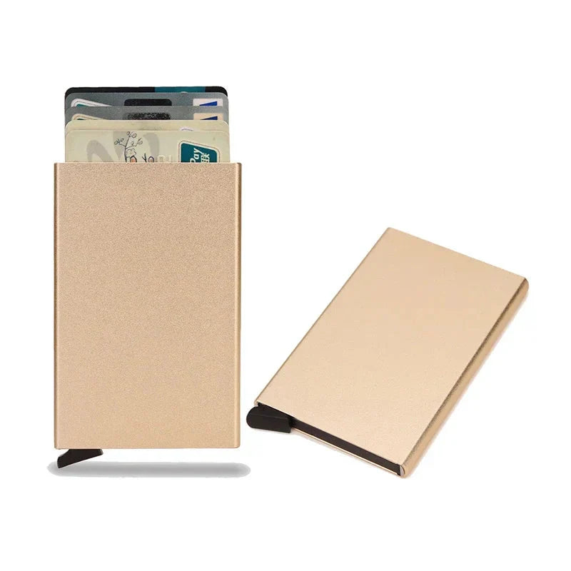 RFID Credit Card Holder Slim Mini Metal Wallet for Men
