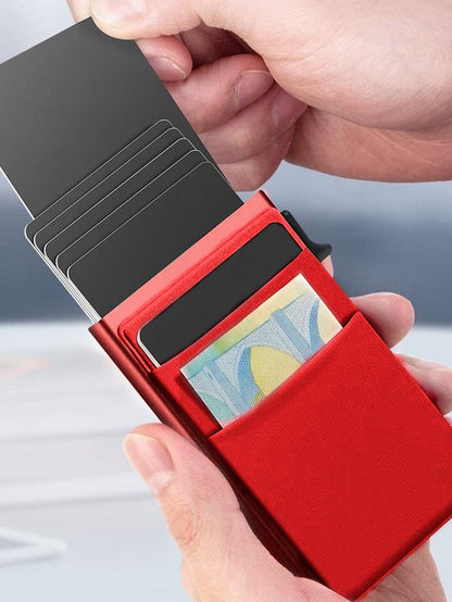 RFID Credit Card Holder Slim Mini Metal Wallet for Men