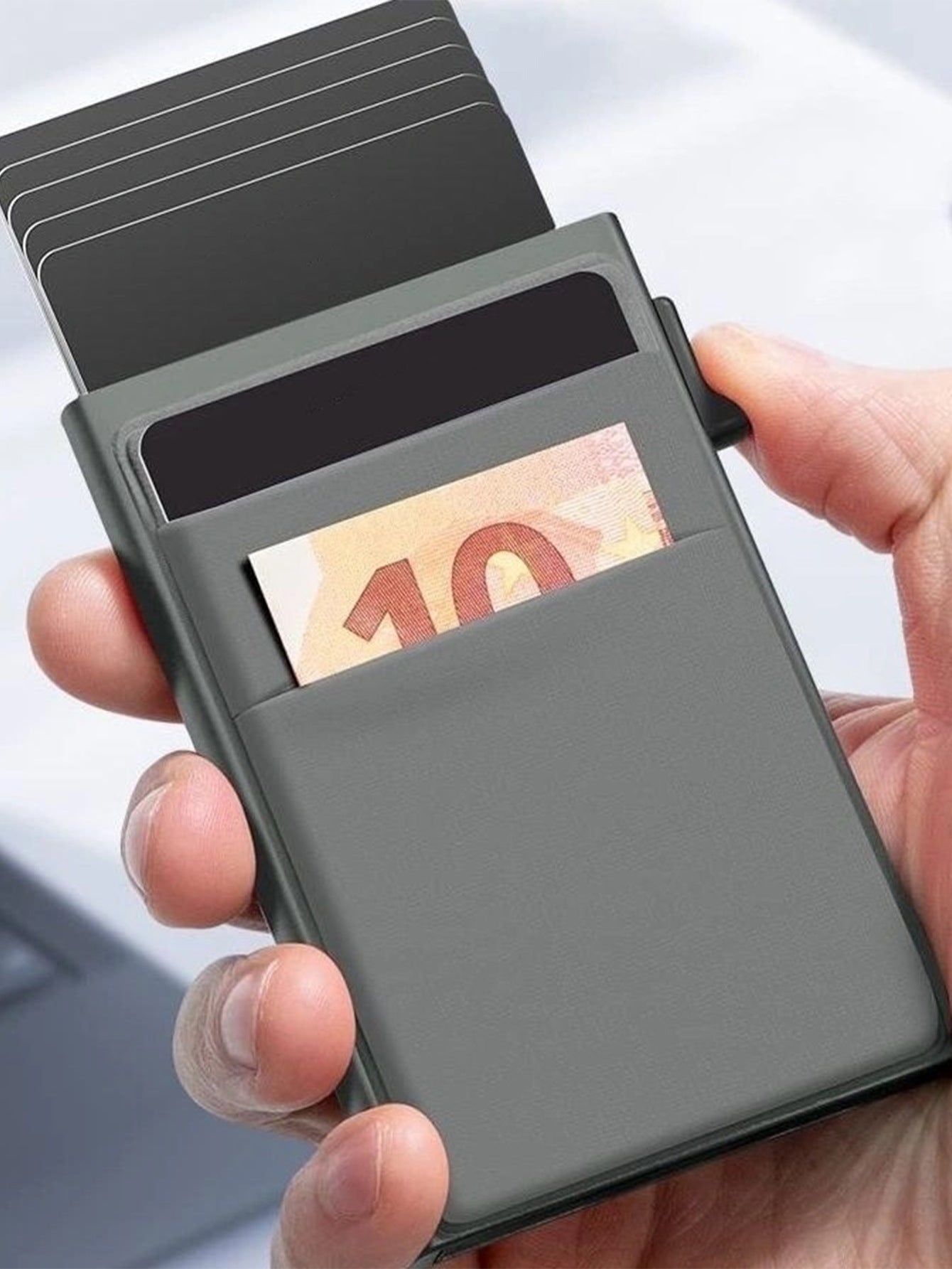 RFID Credit Card Holder Slim Mini Metal Wallet for Men