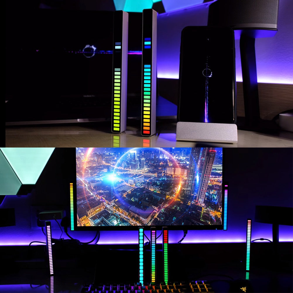 RGB Sound Reactive Light Bar USB Rechargeable Music LED Light