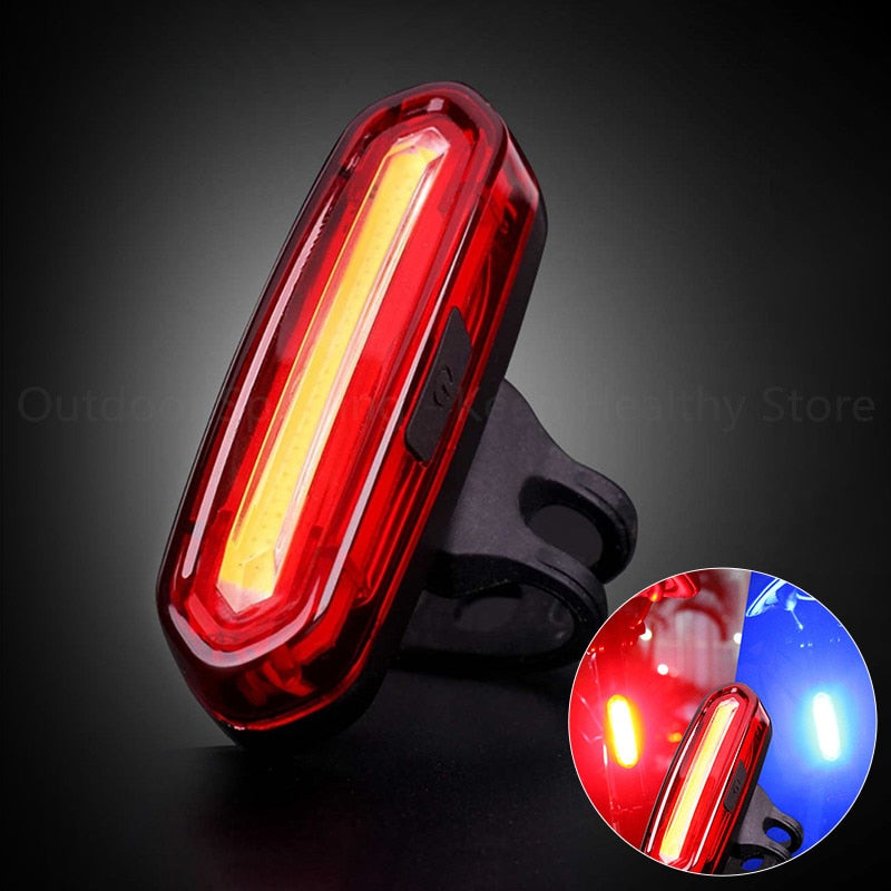 Rechargeable Bike Tail Light USB Safety Warning Lamp Waterproof Cycling Rear LED Light