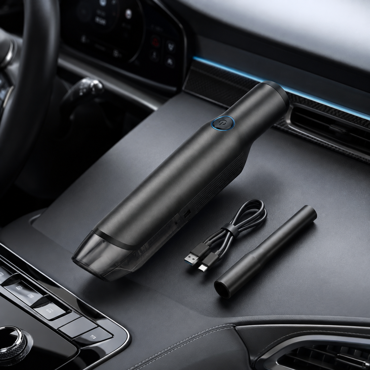 Rechargeable Cordless Car Vacuum Cleaner with Compact Handheld Design