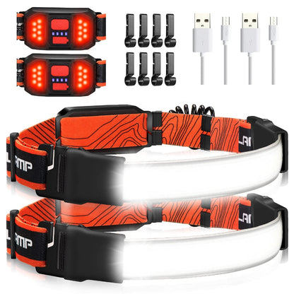 Wiederaufladbare LED-Stirnlampe 1000 Lumen Breiter Lichtkegel USB-Leuchte