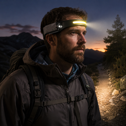 Rechargeable LED Headlamp with Adjustable Strap