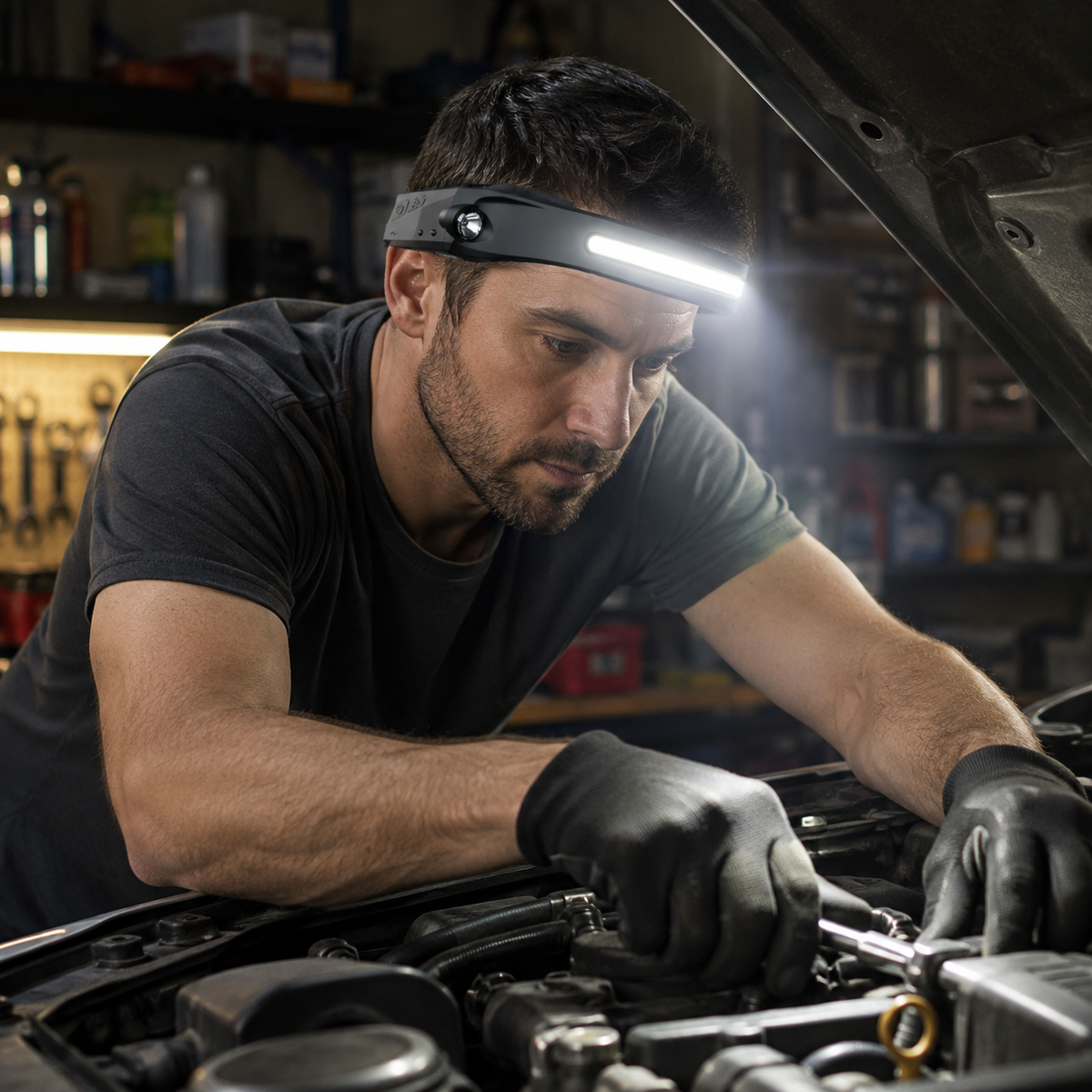Rechargeable LED Headlamp with Adjustable Strap