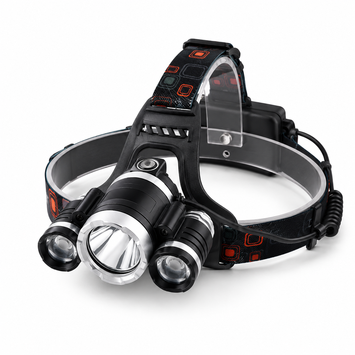 Oplaadbare led-hoofdlamp met verstelbare band en 4 verlichtingsstanden