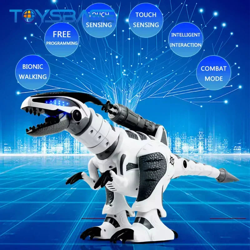Remote Control Dinosaur Robot Toy Interactive RC Dino Lights Sound Kids Toy