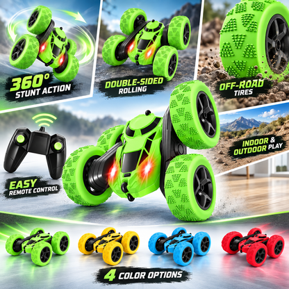 Remote Control RC Stunt Car with 360° Flips and Off-Road Tires