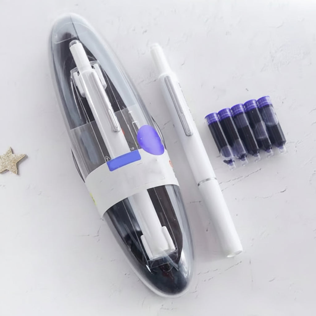 Retractable Fountain Pen with Ergonomic Grip for Smooth Everyday Writing