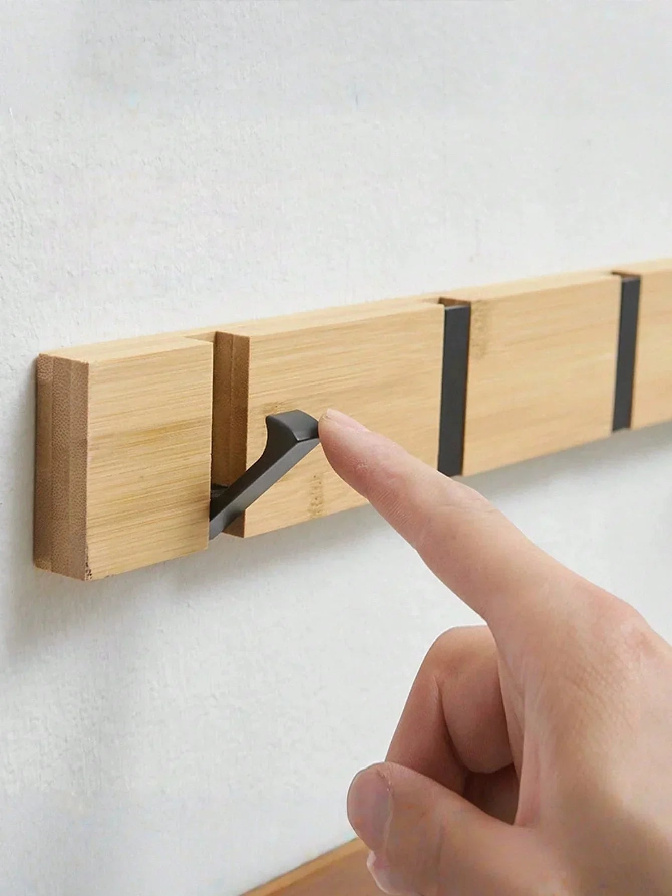 Retractable Wall Coat Rack Space Saving Hook Organizer