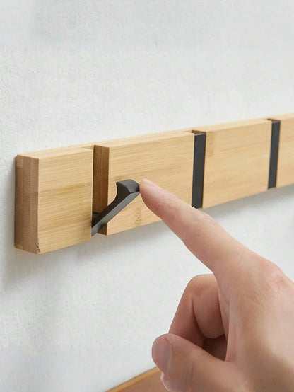 Retractable Wall Coat Rack Space Saving Hook Organizer