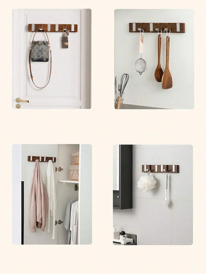 Retractable Wall Coat Rack Space Saving Hook Organizer