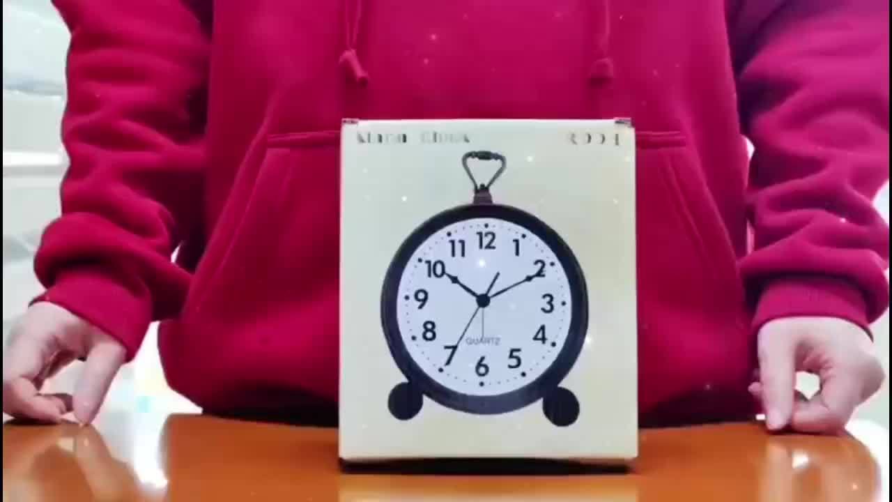 Retro Alarm Clock Silent Quartz Metal Bedside Desk Clock