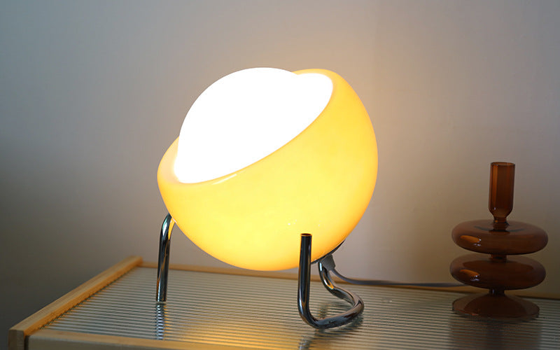 Retro Glass Table Lamp Nordic Style Ambient LED Night Light