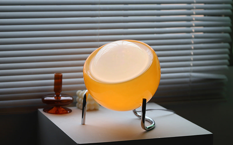 Retro Glass Table Lamp Nordic Style Ambient LED Night Light