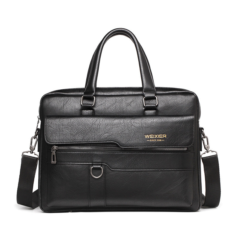Retro Leather Messenger Bag Business Shoulder Briefcase