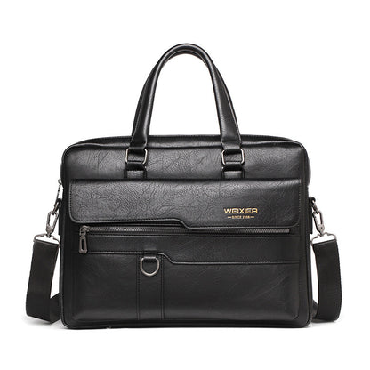 Retro Leather Messenger Bag Business Shoulder Briefcase