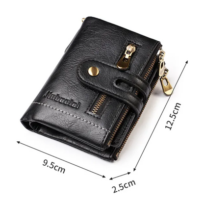Retro Leather Wallet Chain Wallet Card Holder Purse