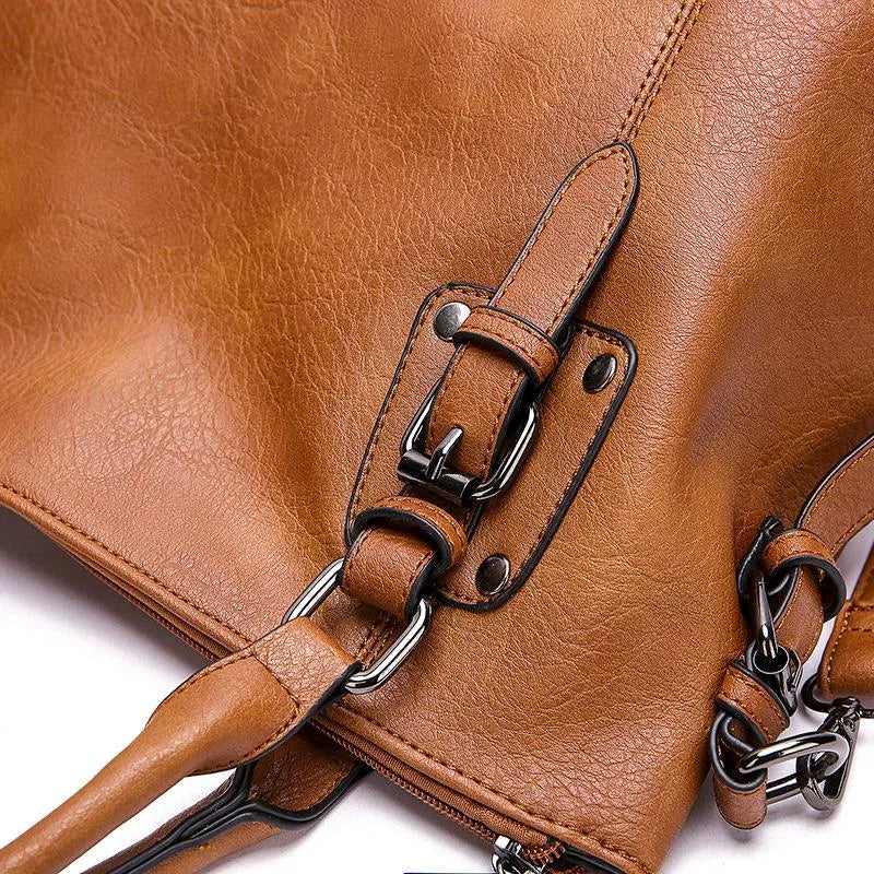 Retro Multi Pocket Handbag Vintage Shoulder Tote Bag